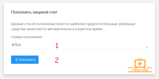 скриншот пополнения счета